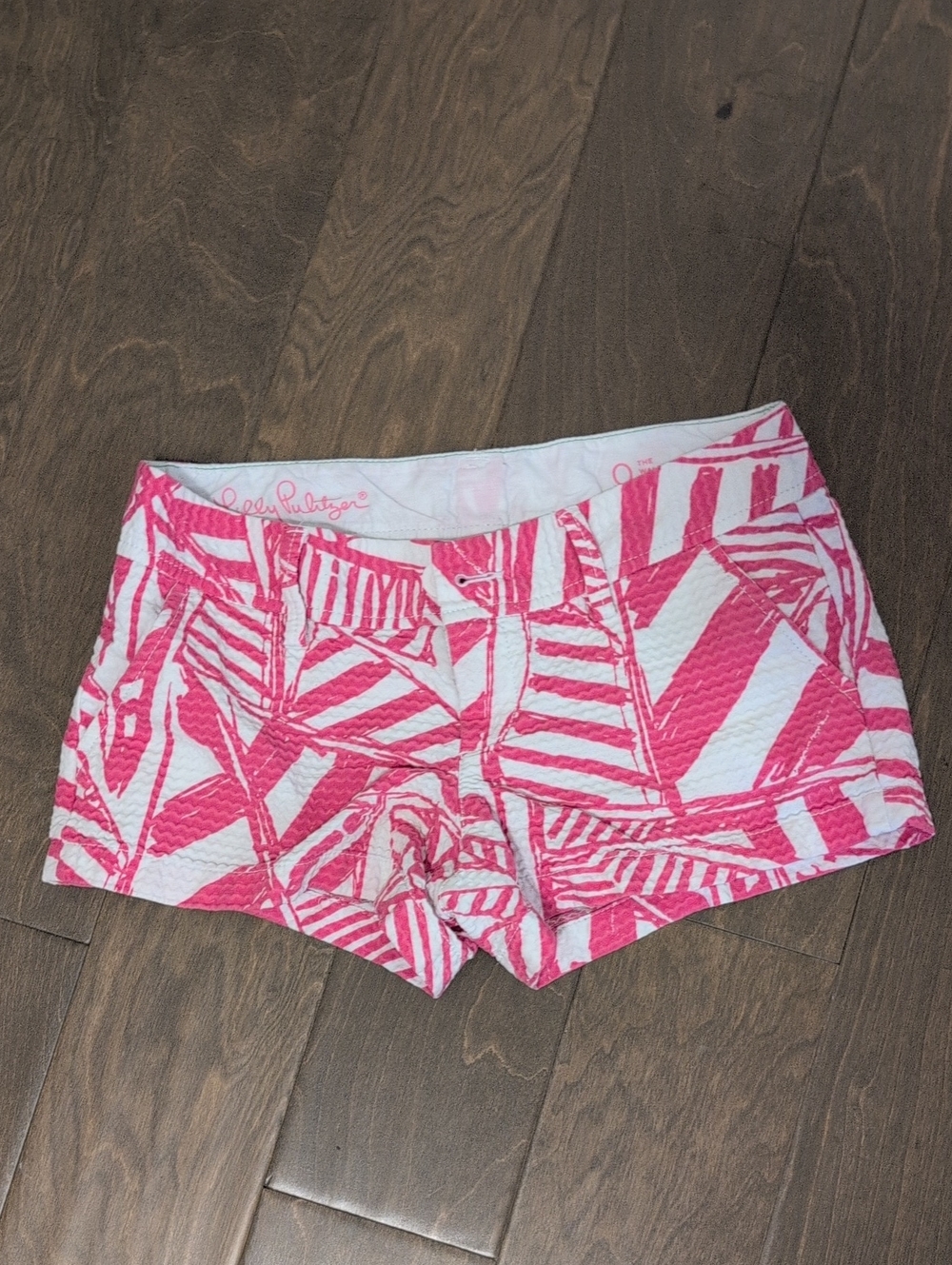 Lilly Pulitzer Hot Pink & White High-Rise Patterned Shorts